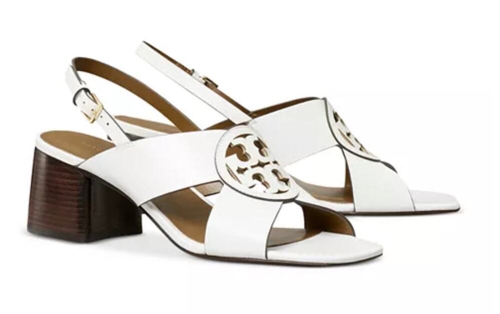 Tory Burch Miller High Heel Sandals in White Sz. 8